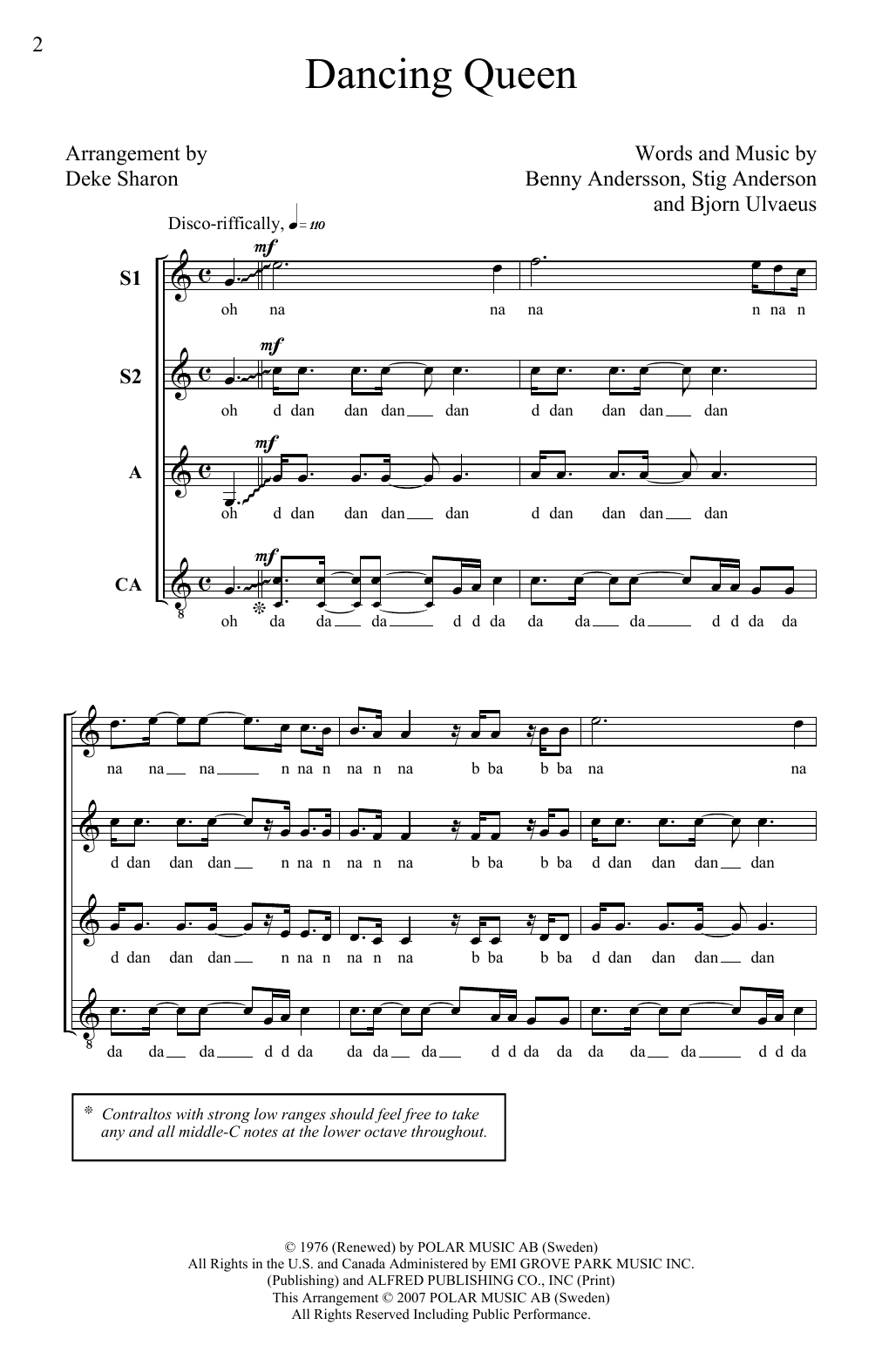 ABBA Dancing Queen (arr. Deke Sharon) sheet music notes and chords. Download Printable PDF.