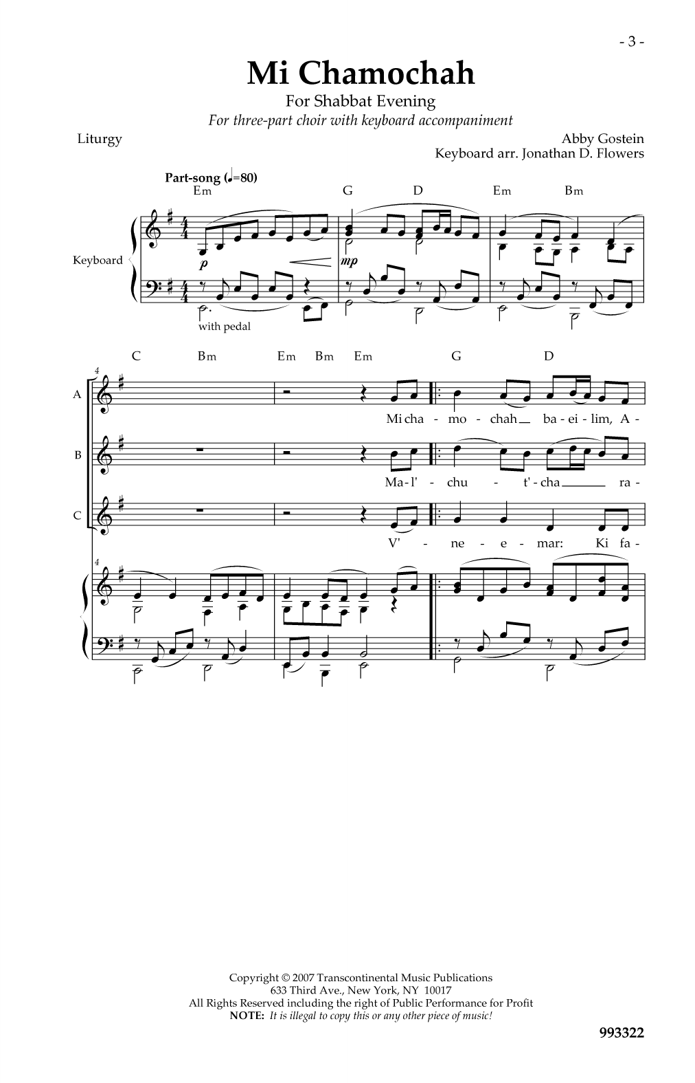 Abby Bernstein Gostein Mi Chamochah sheet music notes and chords. Download Printable PDF.