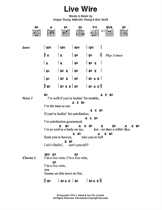 LIVE WIRE Bass Tabs by Mötley Crüe