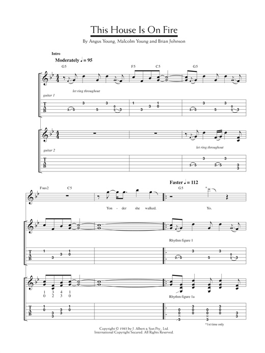 Learn to play AC/DC This House Is On Fire sheet music for Guitar Tab in minutes. AC/DC This House Is On Fire sheet music notes and chords. Download Printable PDF.