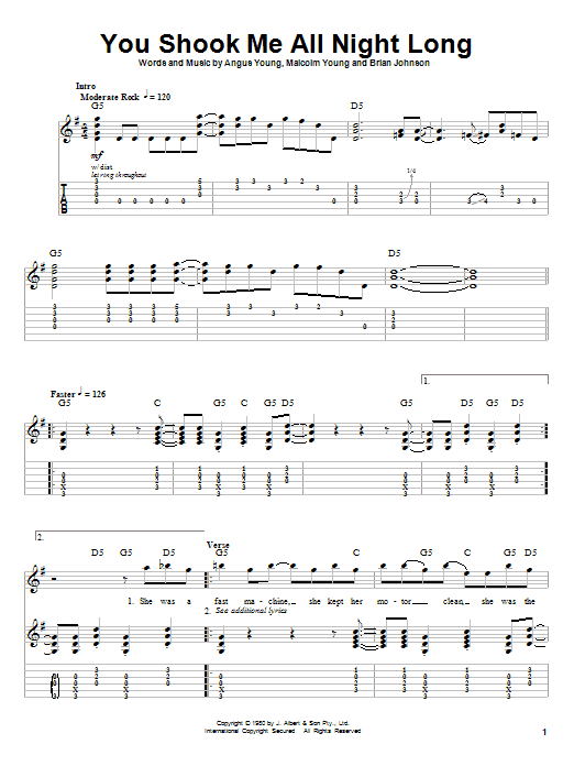 AC/DC "You Shook Me All Night Long" Sheet PDF Notes, Chords Rock Score Drums Transcription Download SKU: 426896