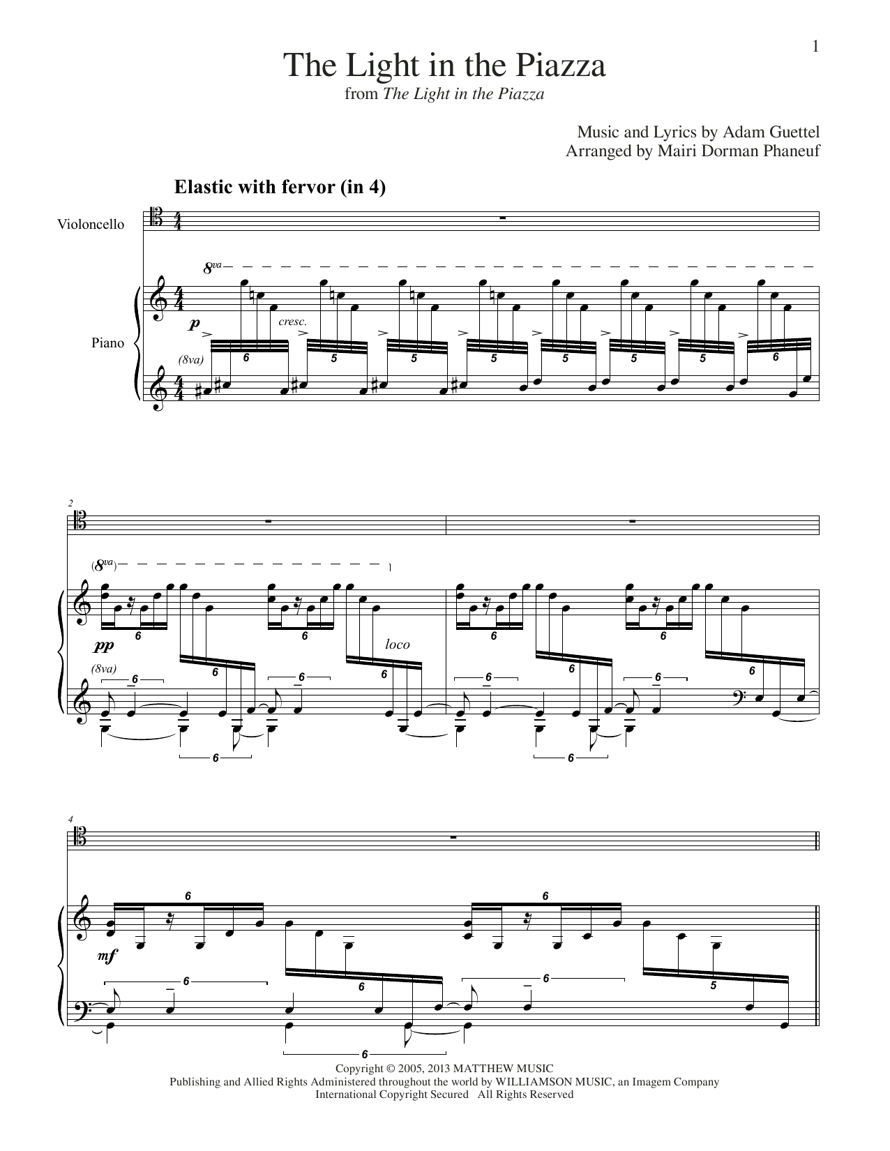 Adam Guettel The Light In The Piazza (arr. Mairi Dorman-Phaneuf) sheet music notes and chords. Download Printable PDF.