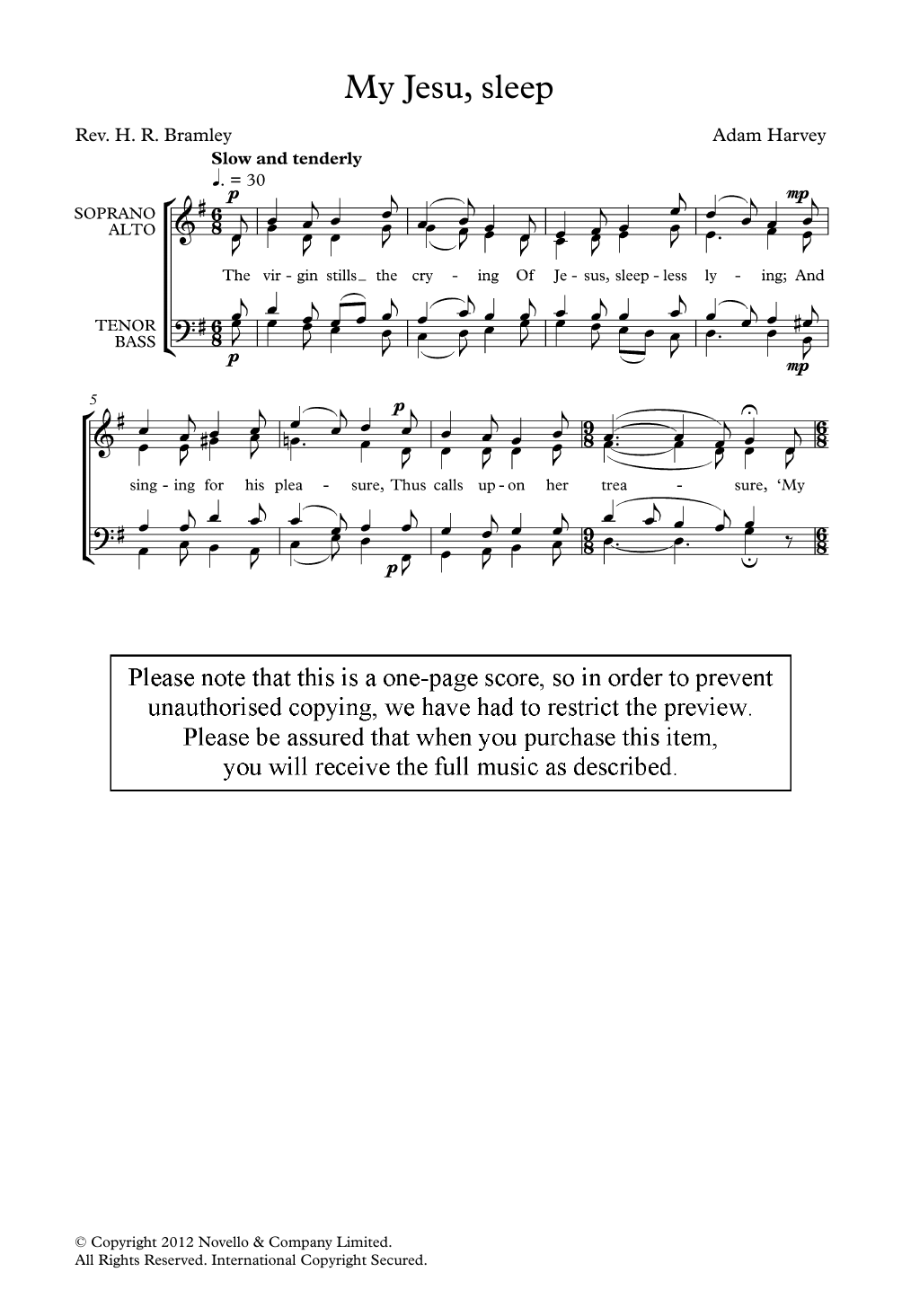 Adam Harvey My Jesu, Sleep sheet music notes and chords. Download Printable PDF.