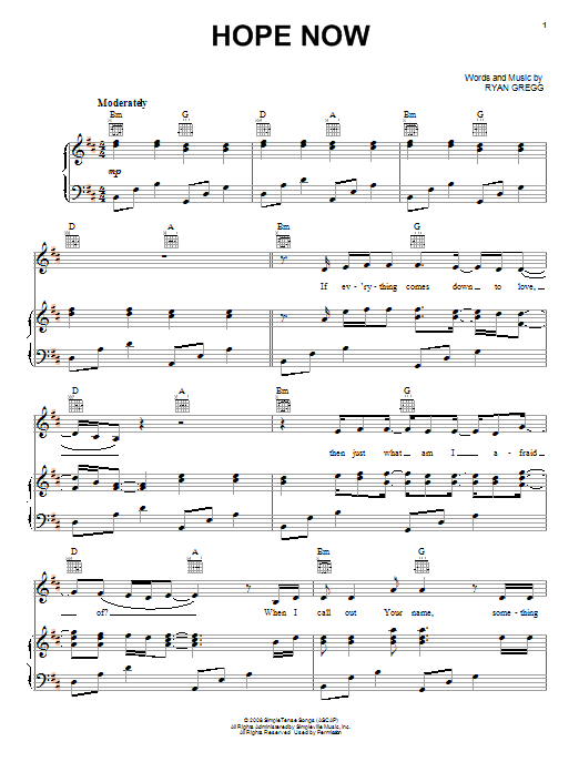 Learn to play Addison Road Hope Now sheet music for Piano, Vocal & Guitar (Right-Hand Melody) in minutes. Addison Road Hope Now sheet music notes and chords. Download Printable PDF.