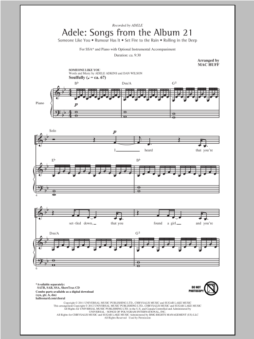 Adele Rolling In The Deep (arr. Mac Huff) sheet music notes and chords. Download Printable PDF.