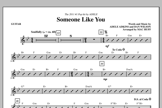Adele Someone Like You Arr Mac Huff Guitar Sheet Music Pdf Notes Chords Pop Score Choir Instrumental Pak Download Printable Sku