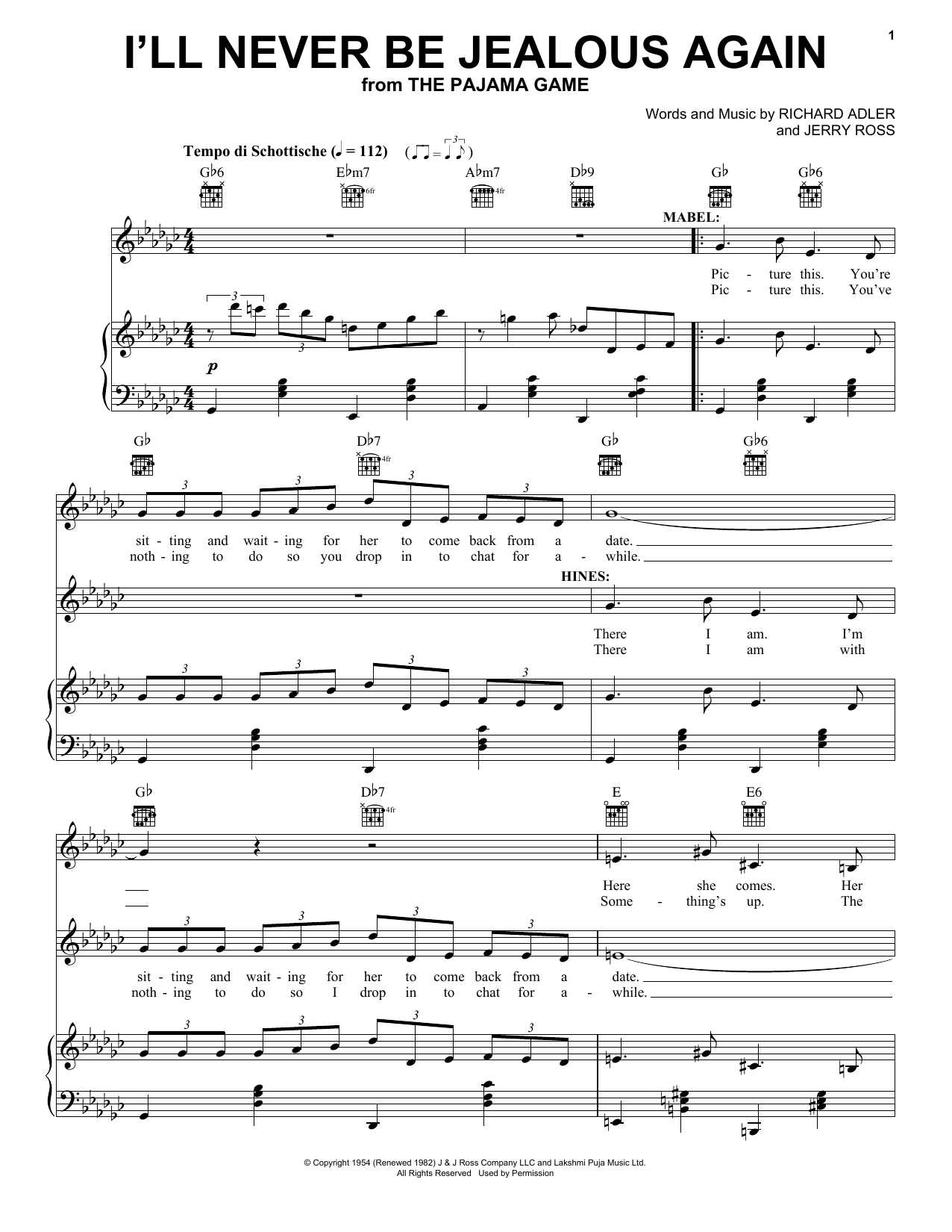 Learn to play Adler & Ross I'll Never Be Jealous Again sheet music for Piano, Vocal & Guitar (Right-Hand Melody) in minutes. Adler & Ross I'll Never Be Jealous Again sheet music notes and chords. Download Printable PDF.
