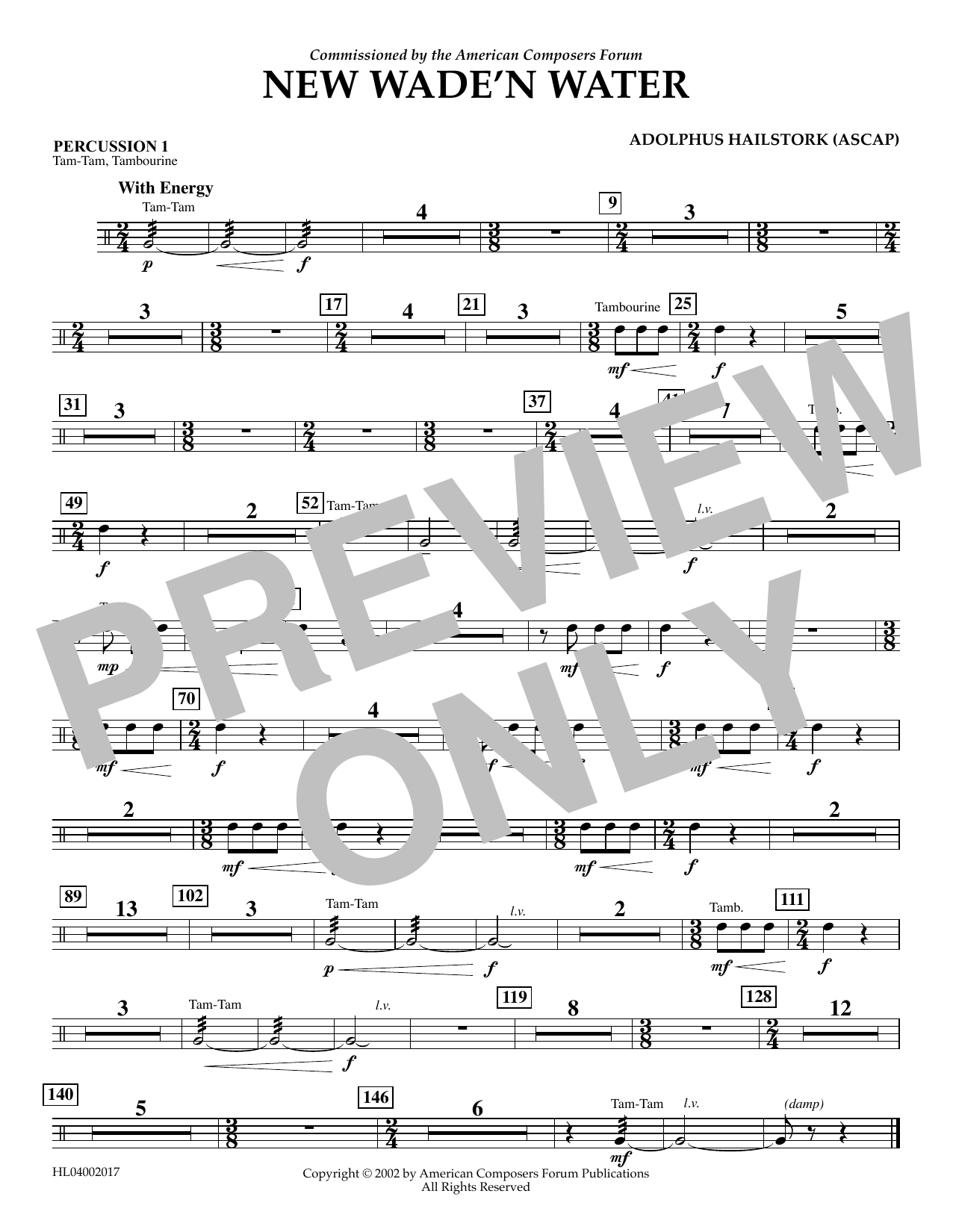 Learn to play Adolphus Hailstork New Wade 'n Water - Percussion 1 sheet music for Concert Band in minutes. Price: 5.9900$ Adolphus Hailstork New Wade 'n Water - Percussion 1 sheet music notes and chords arranged for Concert Band