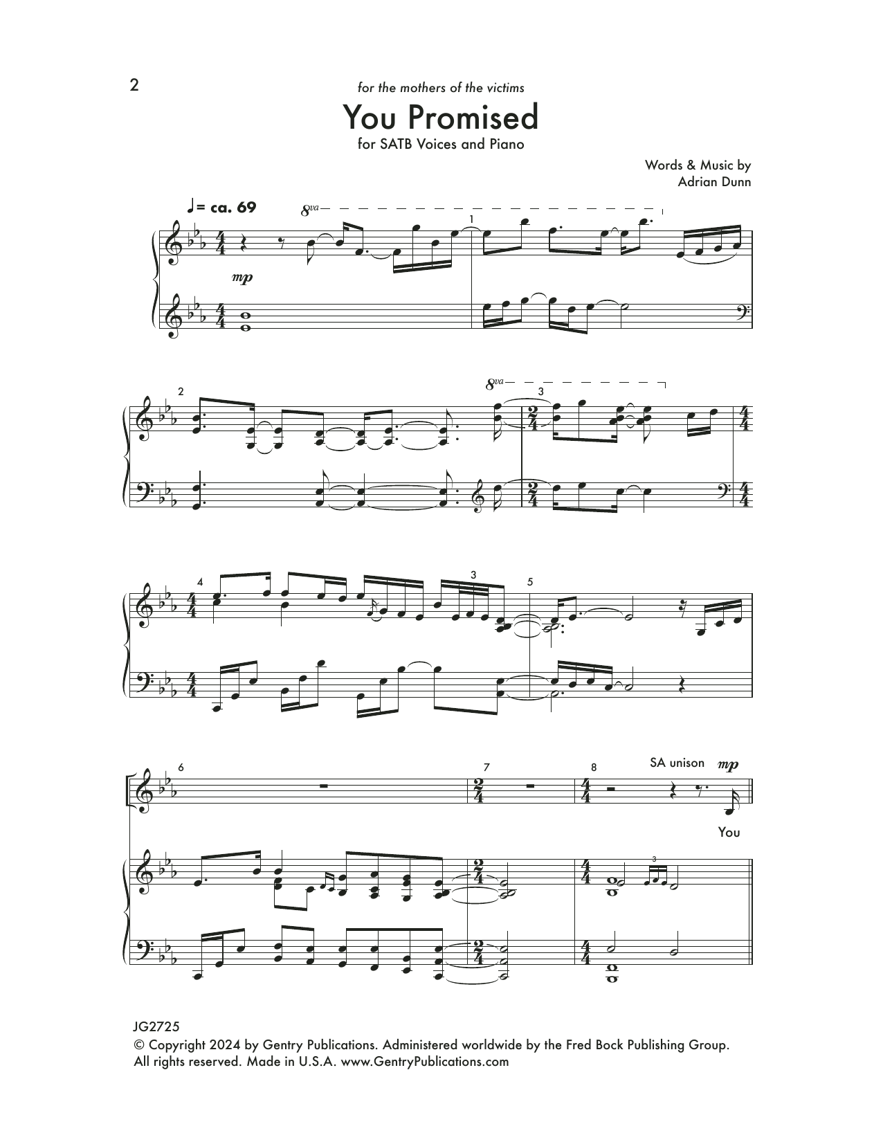 Adrian Dunn You Promised sheet music notes and chords. Download Printable PDF.