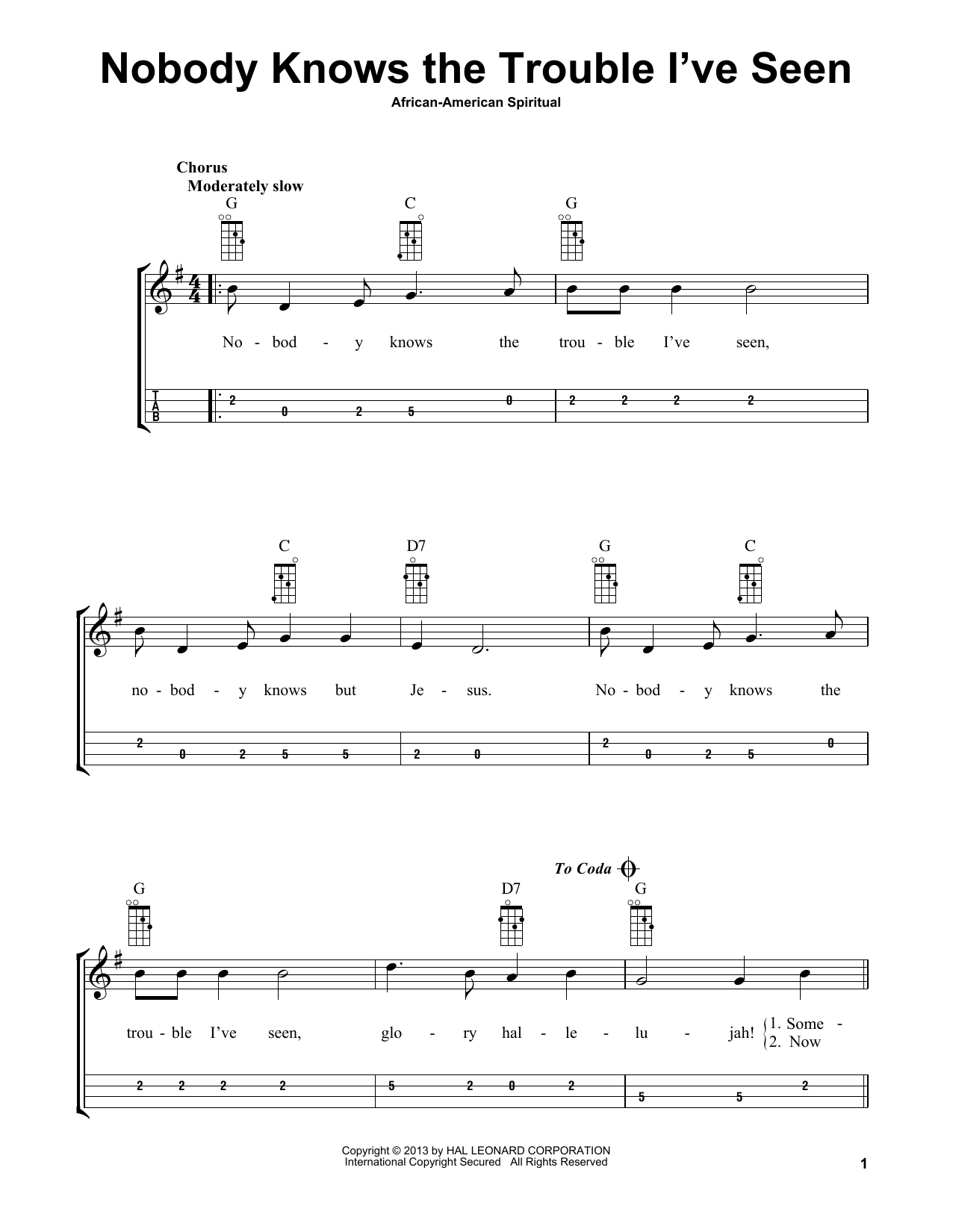 African American Spiritual Nobody Knows The Trouble I've Seen (arr. Bobby Westfall) sheet music notes and chords. Download Printable PDF.