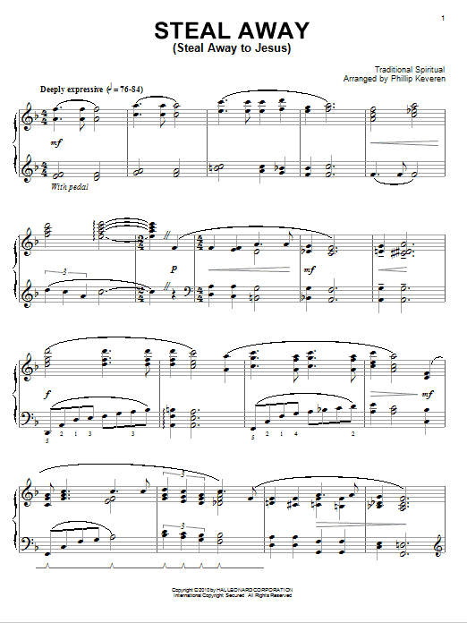 Learn to play African-American Spiritual Steal Away (Steal Away To Jesus) sheet music for Piano Solo in minutes. African-American Spiritual Steal Away (Steal Away To Jesus) sheet music notes and chords