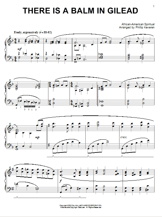 African-American Spiritual There Is A Balm In Gilead sheet music notes and chords. Download Printable PDF.