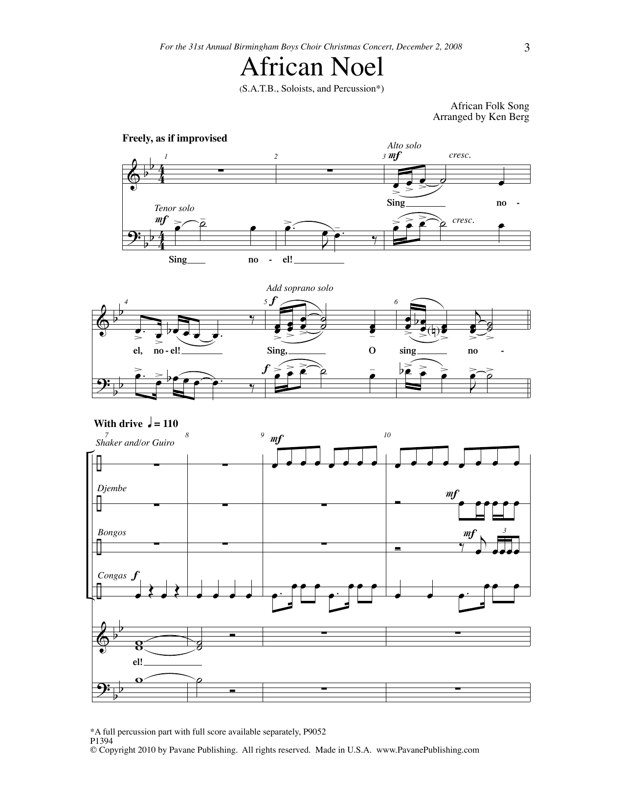 Learn to play African Folk Song African Noel (arr. Ken Berg) sheet music for SATB Choir in minutes. Price: 3.9900$ African Folk Song African Noel (arr. Ken Berg) sheet music notes and chords arranged for SATB Choir
