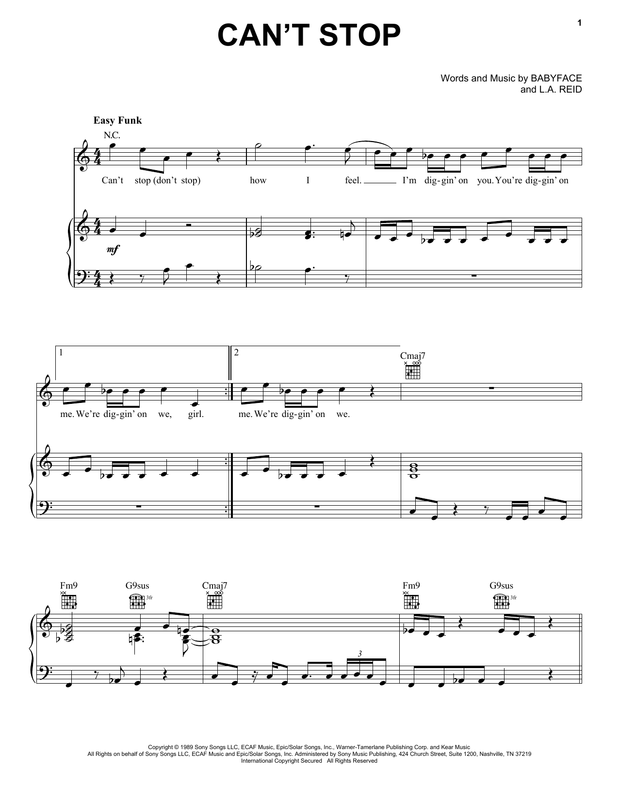 After 7 Can't Stop sheet music notes and chords. Download Printable PDF.