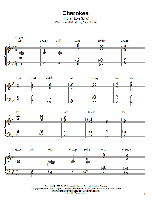 Learn to play Ahmad Jamal Cherokee (Indian Love Song) sheet music for Piano Solo in minutes. Ahmad Jamal Cherokee (Indian Love Song) sheet music notes and chords