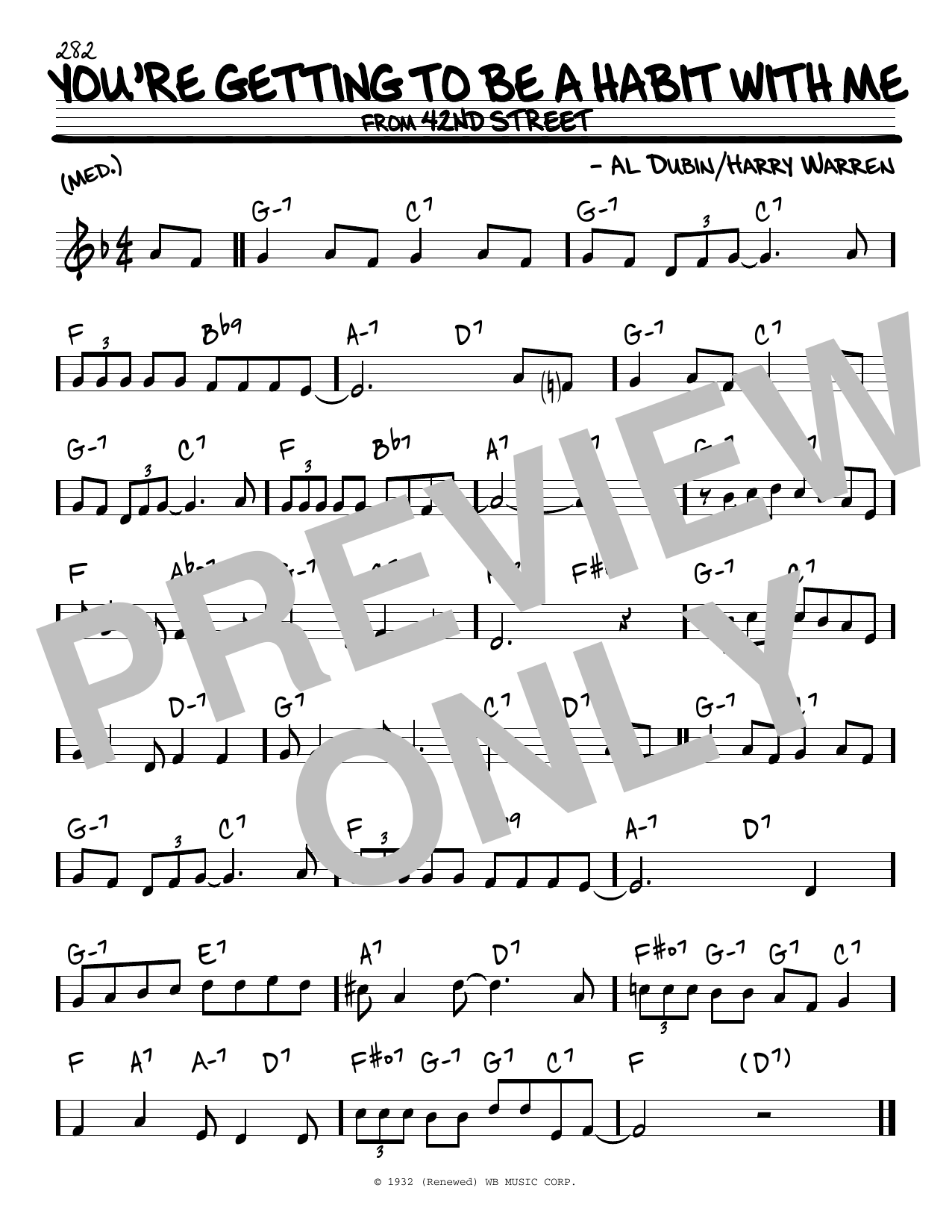 Al Dubin You're Getting To Be A Habit With Me sheet music notes and chords. Download Printable PDF.