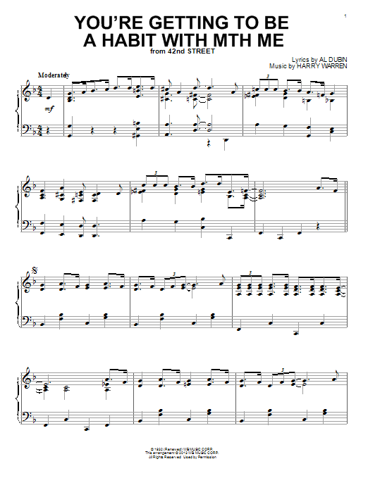 Learn to play Al Dubin You're Getting To Be A Habit With Me sheet music for Real Book – Melody & Chords in minutes. Al Dubin You're Getting To Be A Habit With Me sheet music notes and chords. Download Printable PDF.