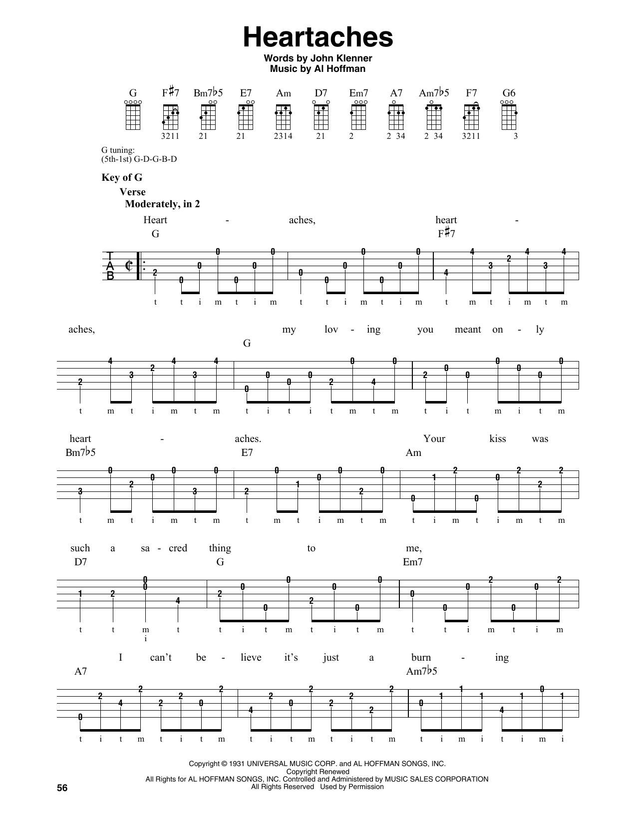 Al Hoffman Heartaches sheet music notes and chords. Download Printable PDF.