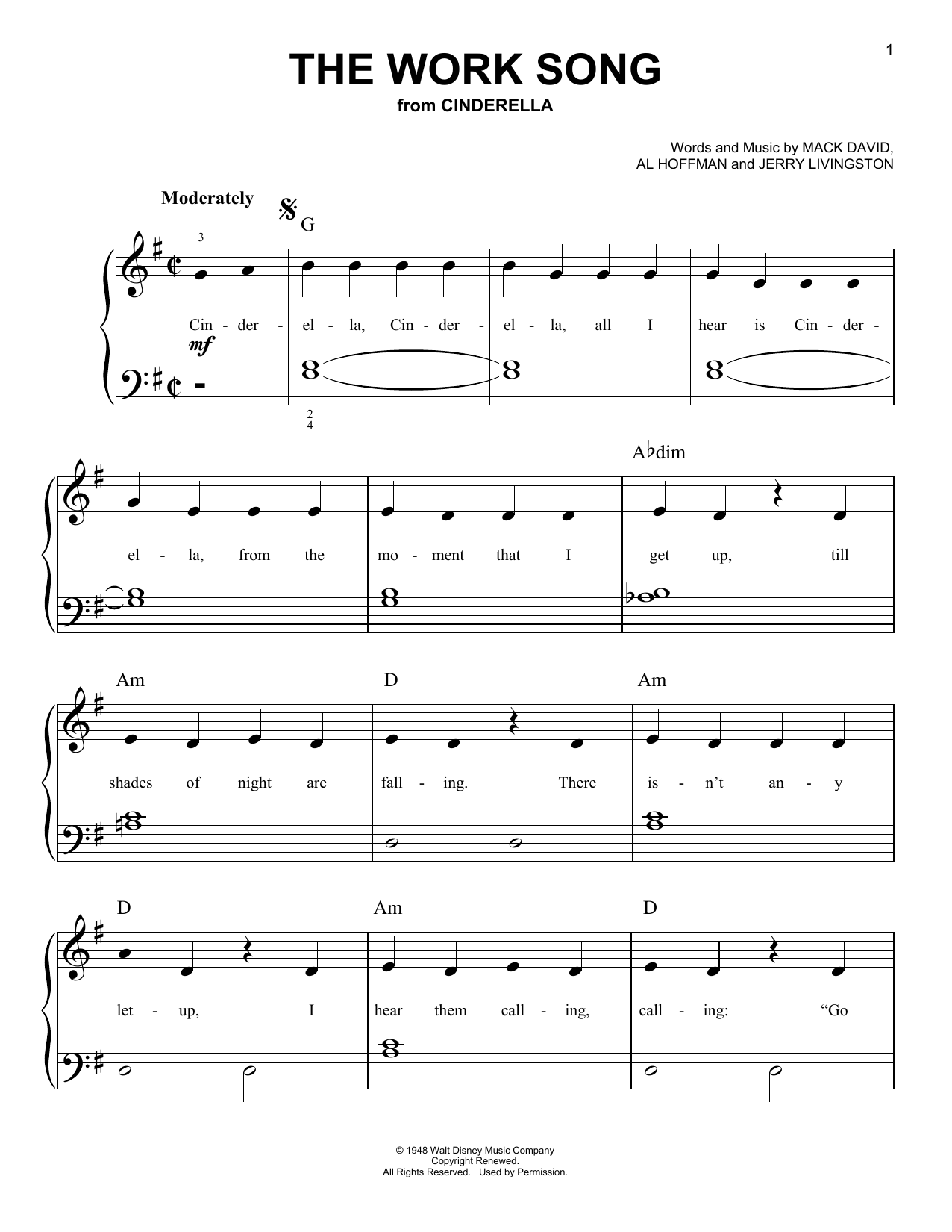 Learn to play Al Hoffman The Work Song sheet music for Easy Piano in minutes. Price: 6.9900$ Al Hoffman The Work Song sheet music notes and chords arranged for Easy Piano