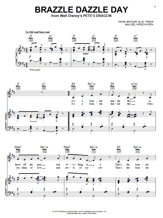 Al Kasha Brazzle Dazzle Day sheet music notes and chords. Download Printable PDF.