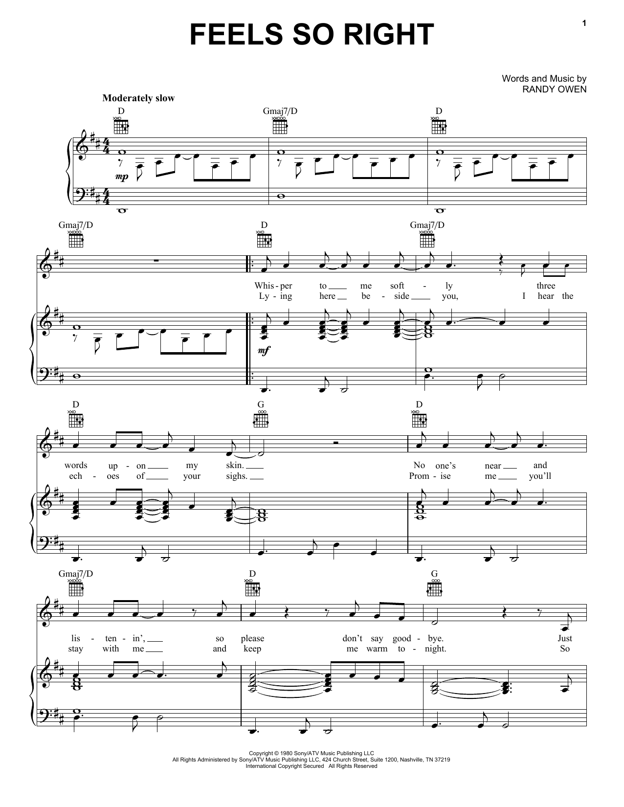 Alabama Feels So Right sheet music notes and chords. Download Printable PDF.