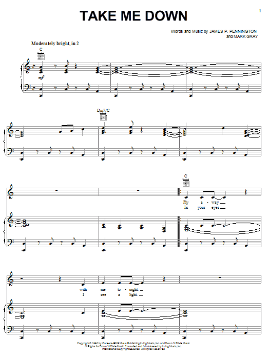 Alabama Take Me Down sheet music notes and chords. Download Printable PDF.