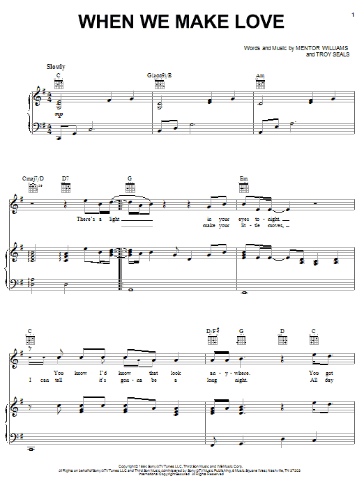 Alabama When We Make Love sheet music notes and chords. Download Printable PDF.