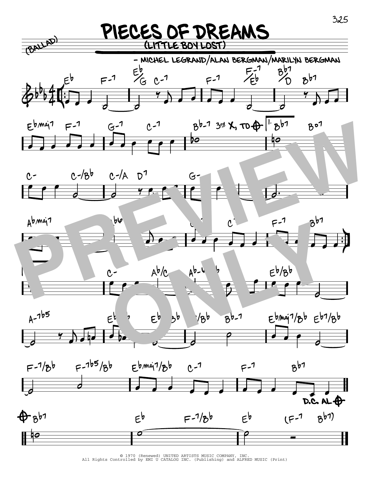 Learn to play Alan Bergman Pieces Of Dreams (Little Boy Lost) sheet music for Piano, Vocal & Guitar (Right-Hand Melody) in minutes. Alan Bergman Pieces Of Dreams (Little Boy Lost) sheet music notes and chords. Download Printable PDF.