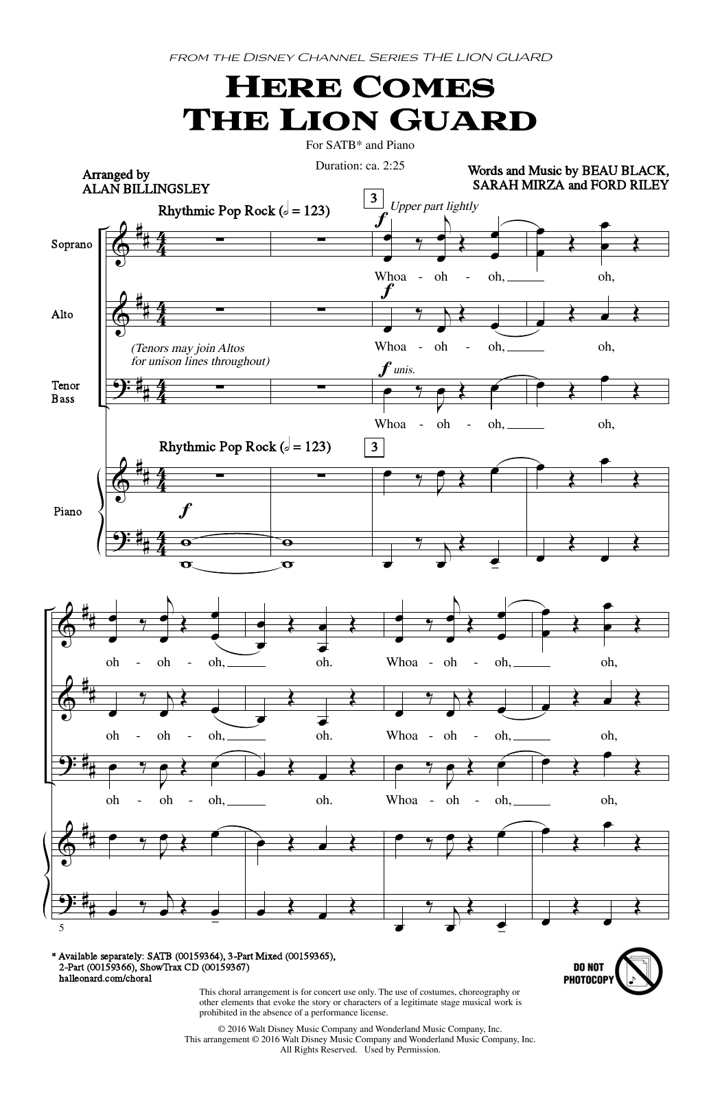 Alan Billingsley Here Comes The Lion Guard sheet music notes and chords. Download Printable PDF.