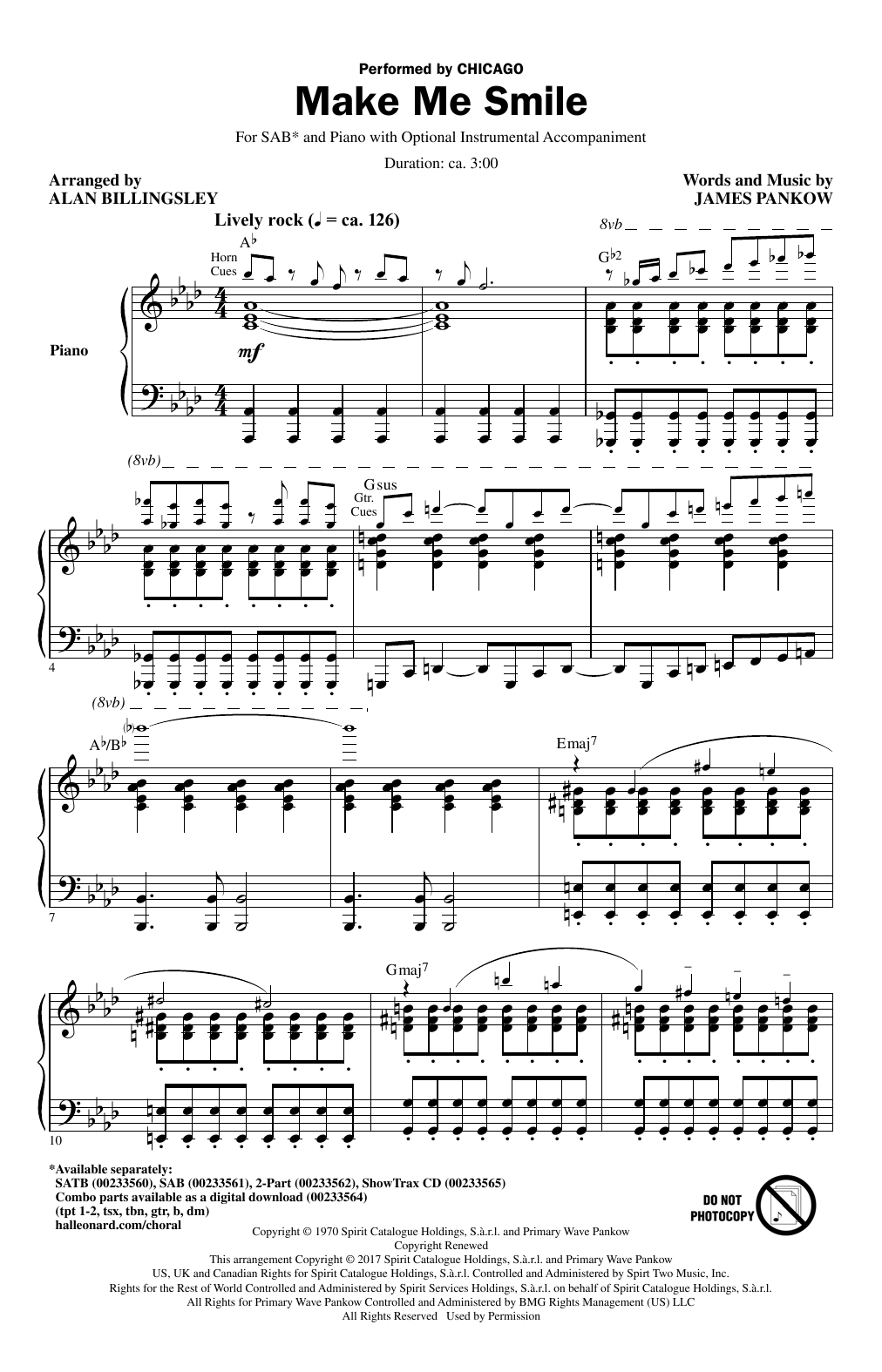 Alan Billingsley Make Me Smile sheet music notes and chords. Download Printable PDF.