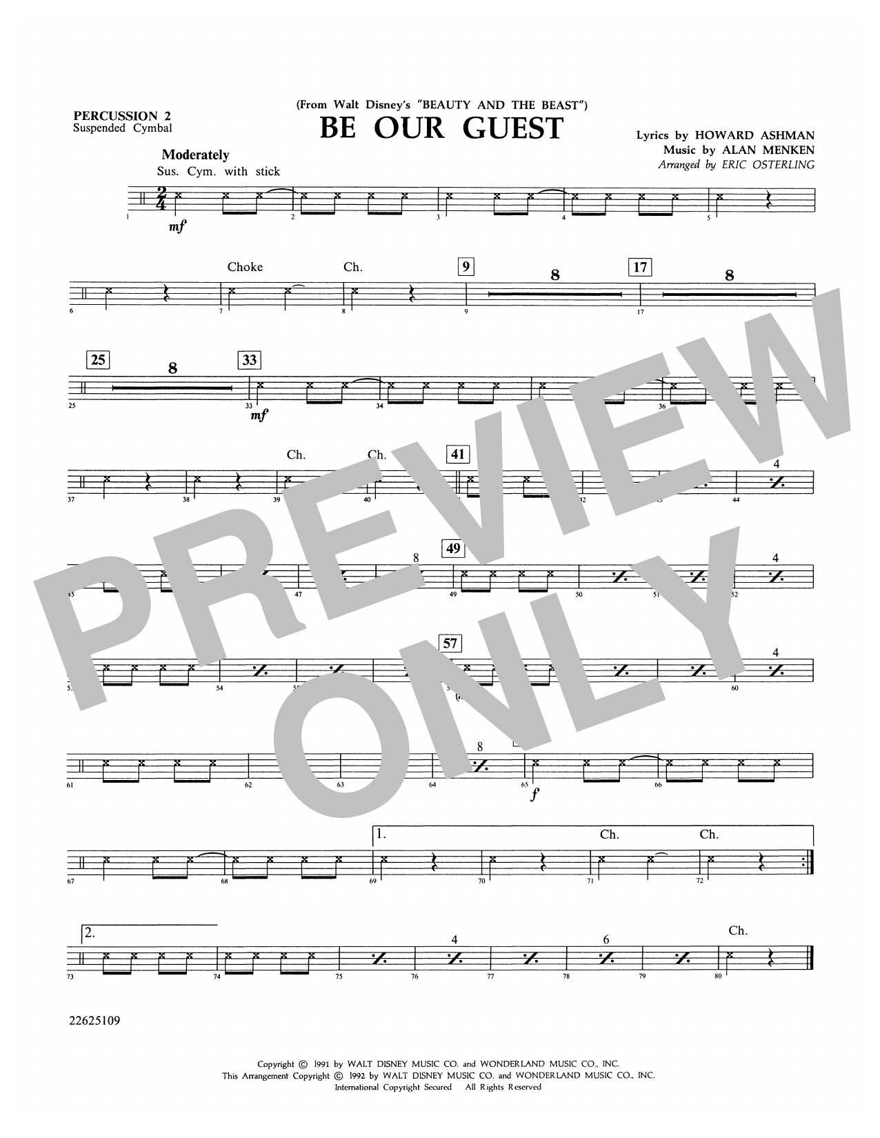 Alan Menken Be Our Guest From Beauty And The Beast Arr Eric Osterling Percussion 2 Sheet Music Pdf Notes Chords Children Score Concert Band Download Printable Sku Alan Menken Be Our Guest From Beauty And The Beast Arr Eric Osterling Percussion 2 Sheet Music Pdf Notes Chords Children Score Concert Band Download Printable Sku