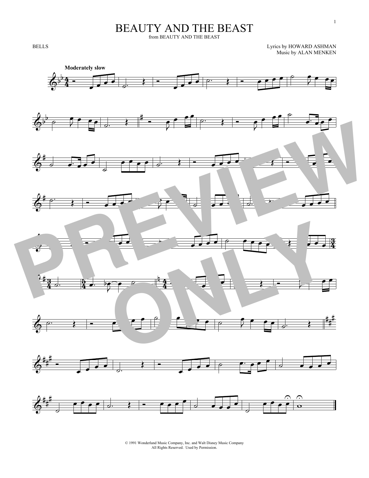 Alan Menken Beauty And The Beast sheet music notes and chords. Download Printable PDF.