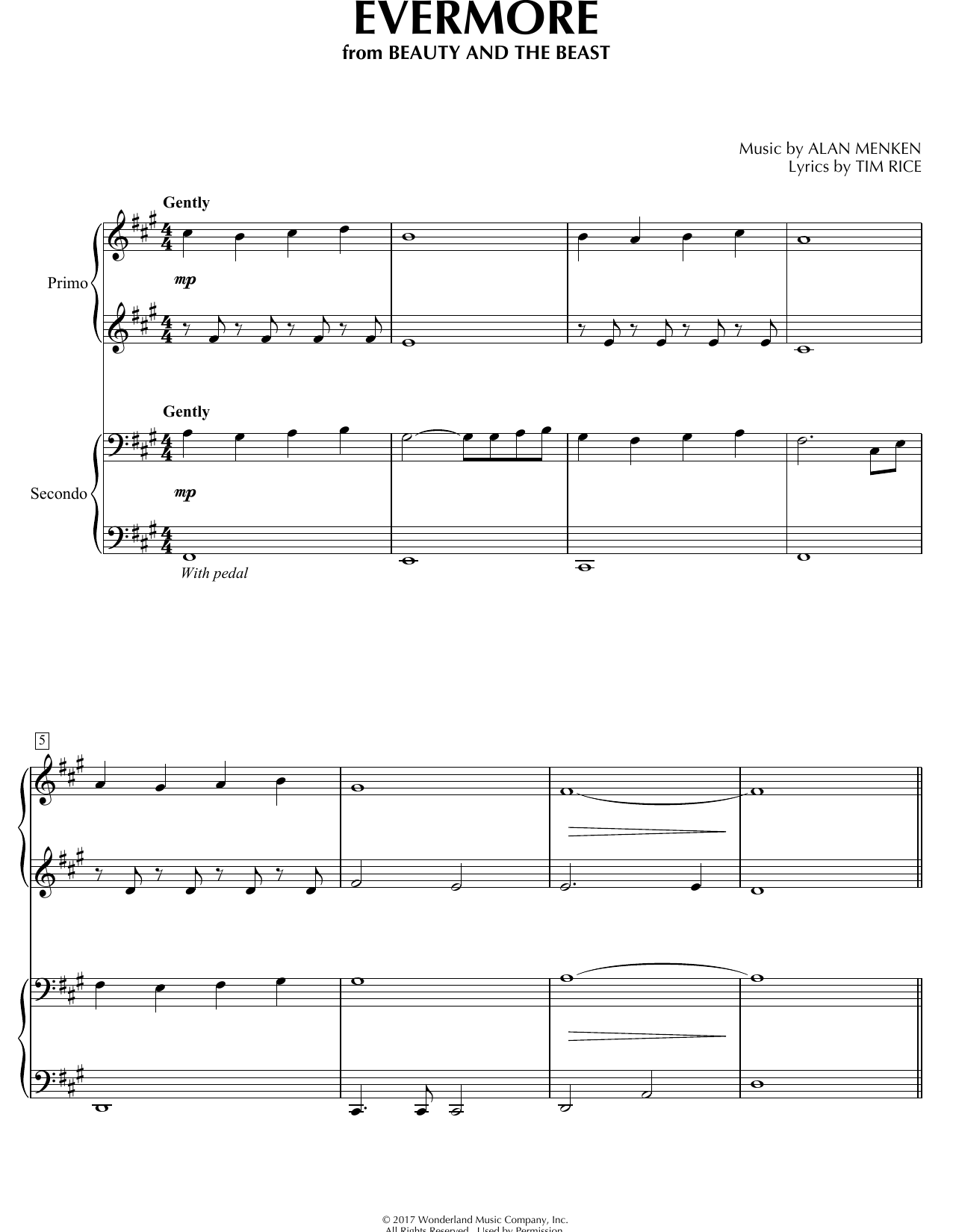 Alan Menken Evermore (from Beauty and The Beast) sheet music notes and chords. Download Printable PDF.