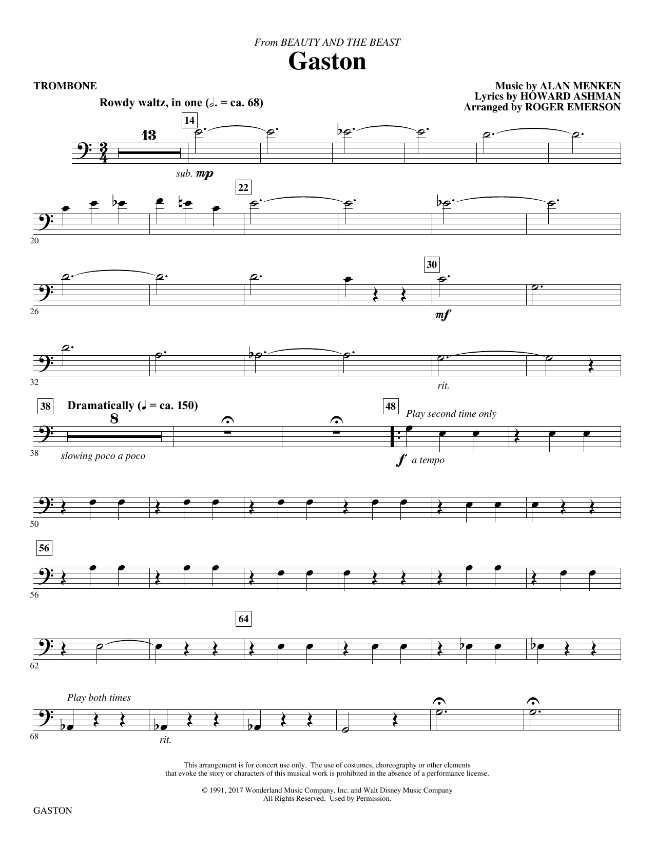 Alan Menken Gaston From Beauty And The Beast Arr Roger Emerson Trombone Sheet Music Pdf Notes Chords Children Score Choir Instrumental Pak Download Printable Sku Alan Menken Gaston From Beauty And The Beast Arr Roger Emerson Trombone Sheet Music Pdf Notes Chords Children Score Choir Instrumental Pak Download Printable Sku