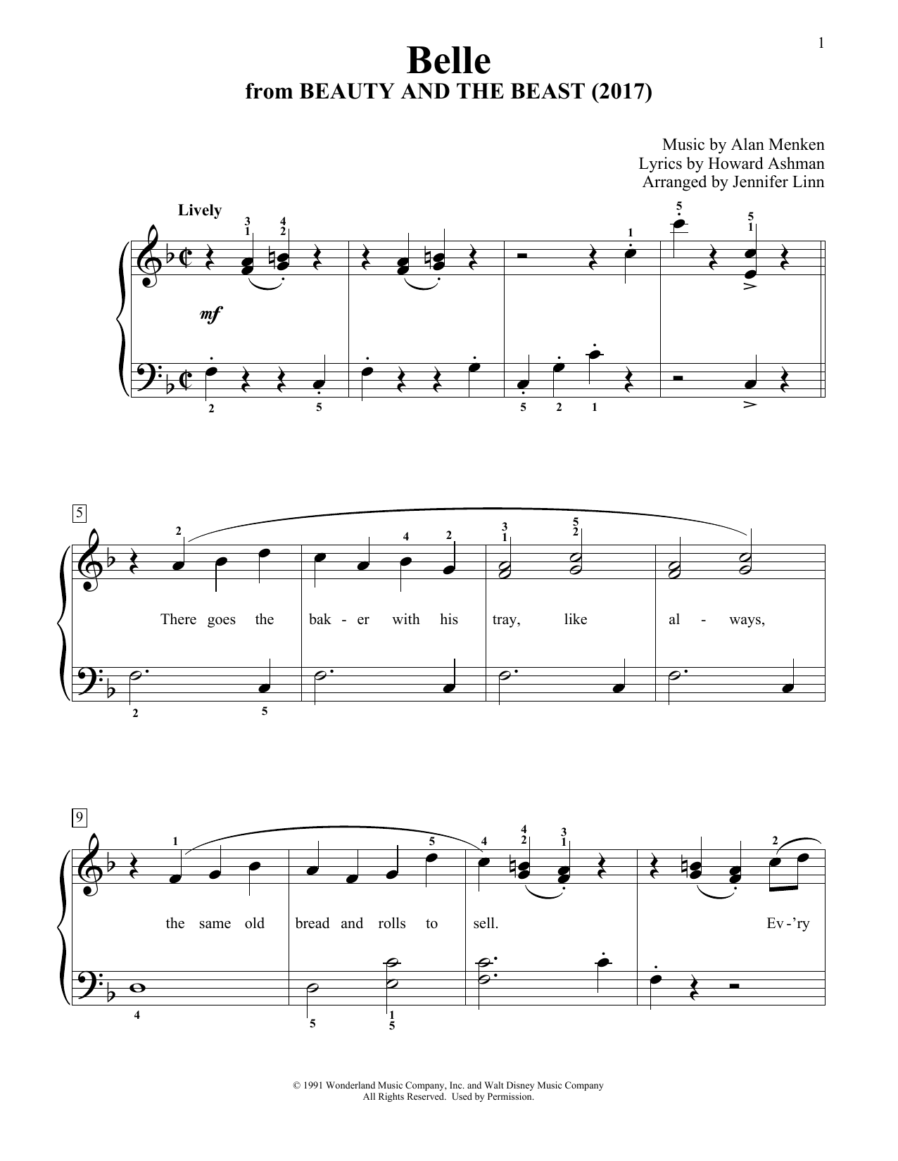 Learn to play Alan Menken Belle (from Beauty And The Beast) (arr. Jennifer Linn) sheet music for Educational Piano in minutes. Price: 6.9900$ Alan Menken Belle (from Beauty And The Beast) (arr. Jennifer Linn) sheet music notes and chords arranged for Educational Piano