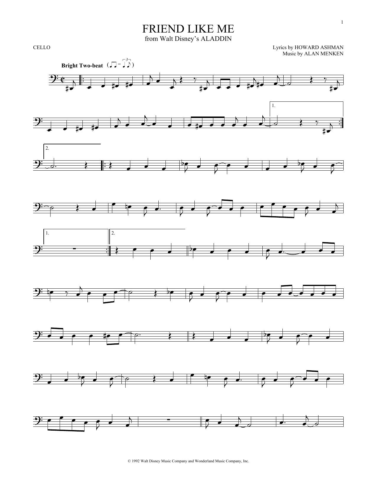 Alan Menken & Howard Ashman Friend Like Me (from Aladdin) sheet music notes and chords. Download Printable PDF.