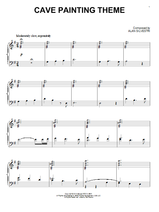 Learn to play Alan Silvestri Cave Painting Theme (from The Croods) sheet music for Piano Solo in minutes. Alan Silvestri Cave Painting Theme (from The Croods) sheet music notes and chords. Download Printable PDF.