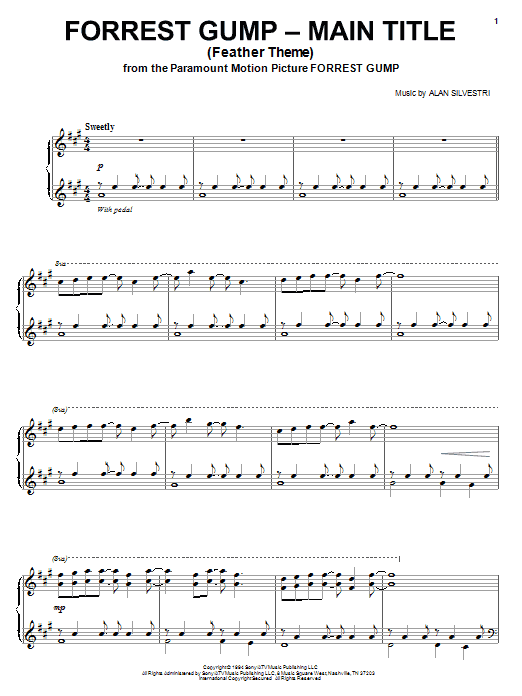 Learn to play Alan Silvestri Forrest Gump - Main Title (Feather Theme) sheet music for Piano Solo in minutes. Alan Silvestri Forrest Gump - Main Title (Feather Theme) sheet music notes and chords. Download Printable PDF.