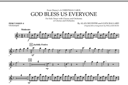 Learn to play Alan Silvestri God Bless Us Everyone - Percussion 4 sheet music for Full Orchestra in minutes. Price: 5.9900$ Alan Silvestri God Bless Us Everyone - Percussion 4 sheet music notes and chords. Download Printable PDF.