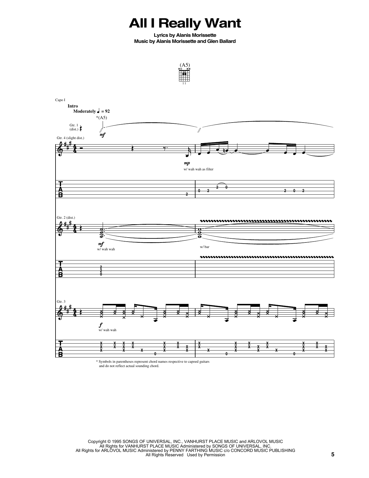 Learn to play Alanis Morissette All I Really Want sheet music for Lead Sheet / Fake Book in minutes. Alanis Morissette All I Really Want sheet music notes and chords. Download Printable PDF.