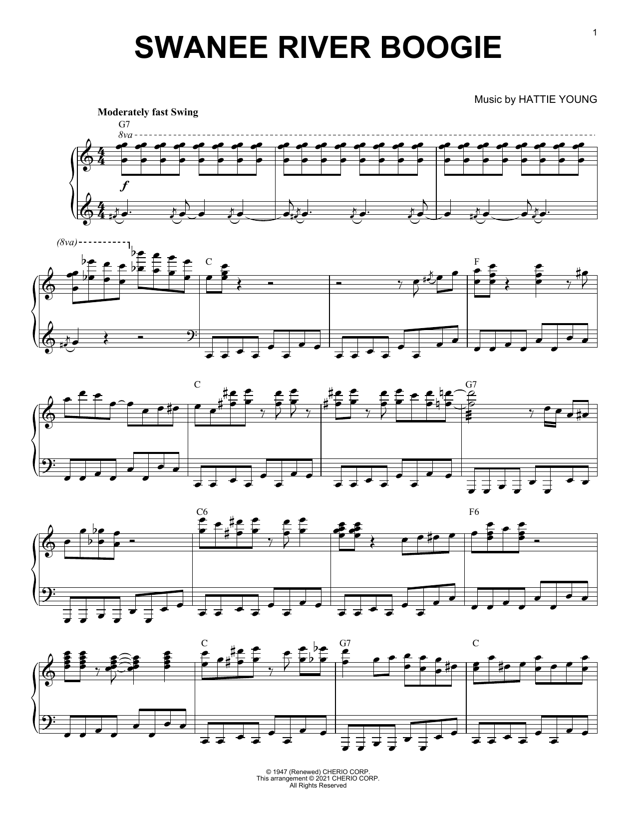 Albert Ammons Swanee River Boogie (arr. Brent Edstrom) sheet music notes and chords. Download Printable PDF.