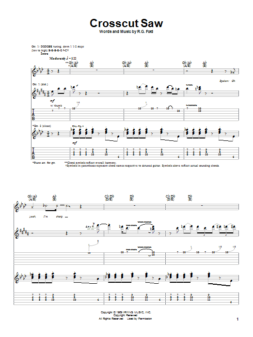 Albert King Crosscut Saw sheet music notes and chords. Download Printable PDF.