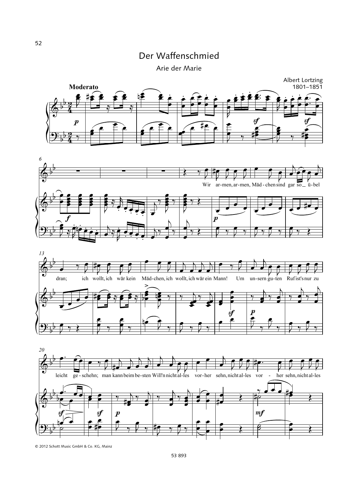 Learn to play Albert Lortzing Wir armen, armen Mädchen sheet music for Piano & Vocal in minutes. Price: 6.9900$ Albert Lortzing Wir armen, armen Mädchen sheet music notes and chords arranged for Piano & Vocal