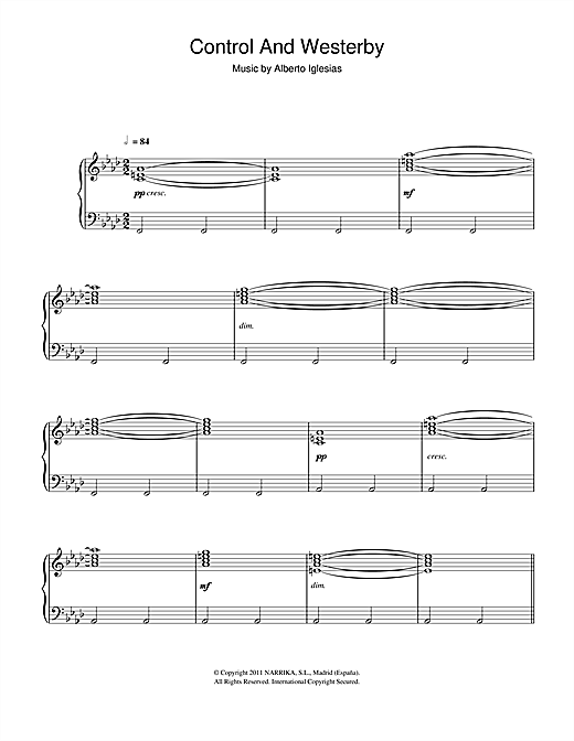 Learn to play Alberto Iglesias Control And Westerby (from Alberto Iglesias Control And Westerby (from