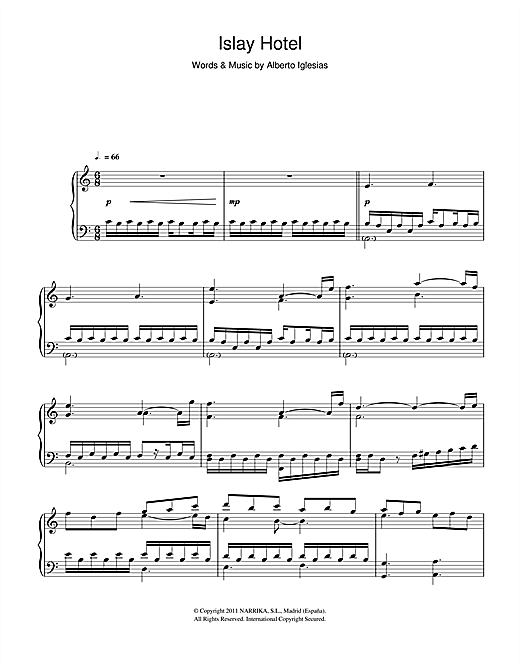 Learn to play Alberto Iglesias Islay Hotel (from Alberto Iglesias Islay Hotel (from