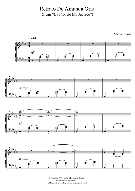Learn to play Alberto Iglesias Retrato De Amanda Gris (from Alberto Iglesias Retrato De Amanda Gris (from