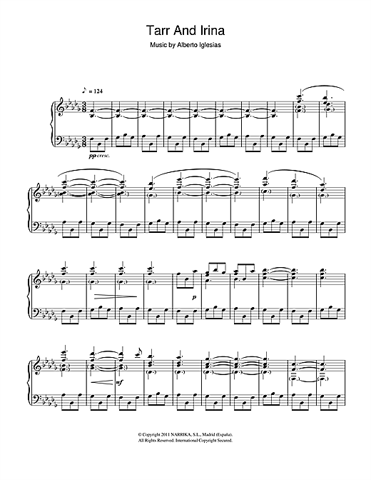 Alberto Iglesias Tarr And Irina sheet music notes and chords. Download Printable PDF.