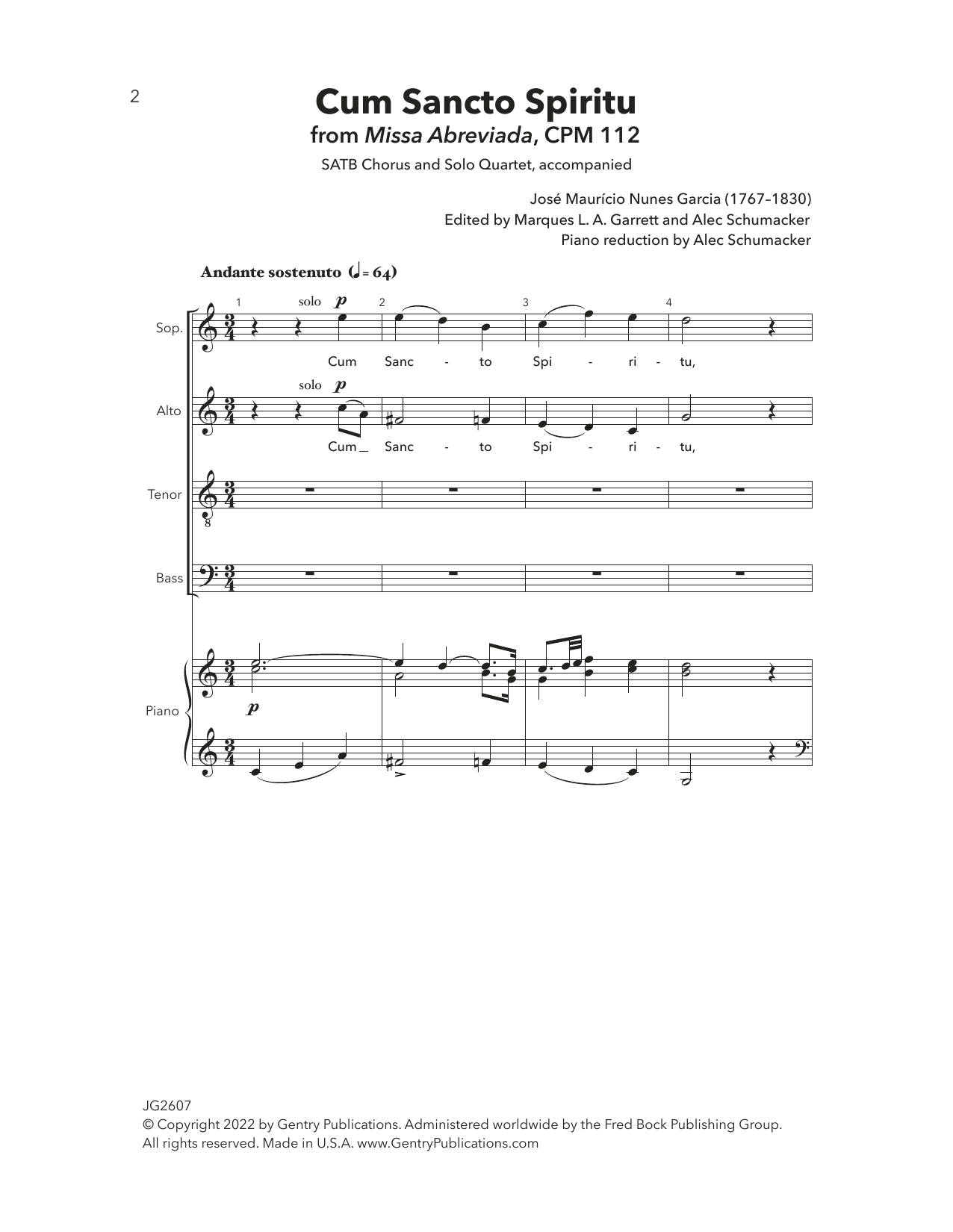 Alec Schumaker Cum Sancto Spiritu sheet music notes and chords. Download Printable PDF.