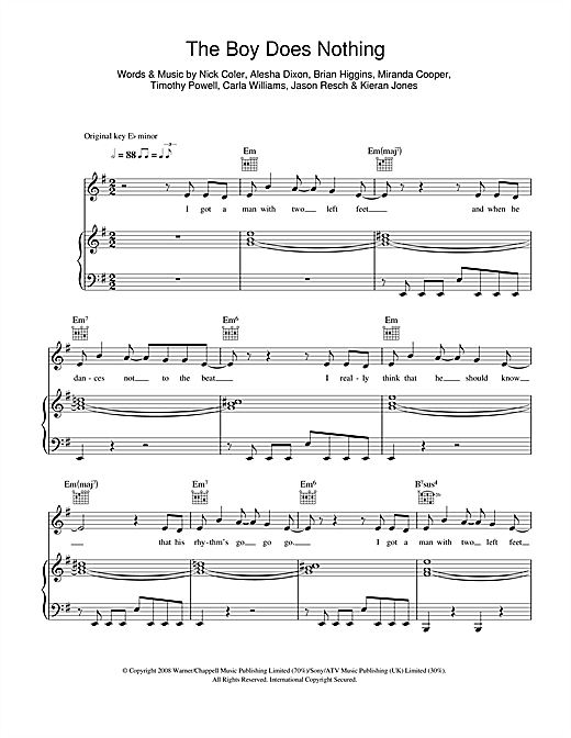 Learn to play Alesha Dixon The Boy Does Nothing sheet music for Piano, Vocal & Guitar in minutes. Alesha Dixon The Boy Does Nothing sheet music notes and chords. Download Printable PDF.