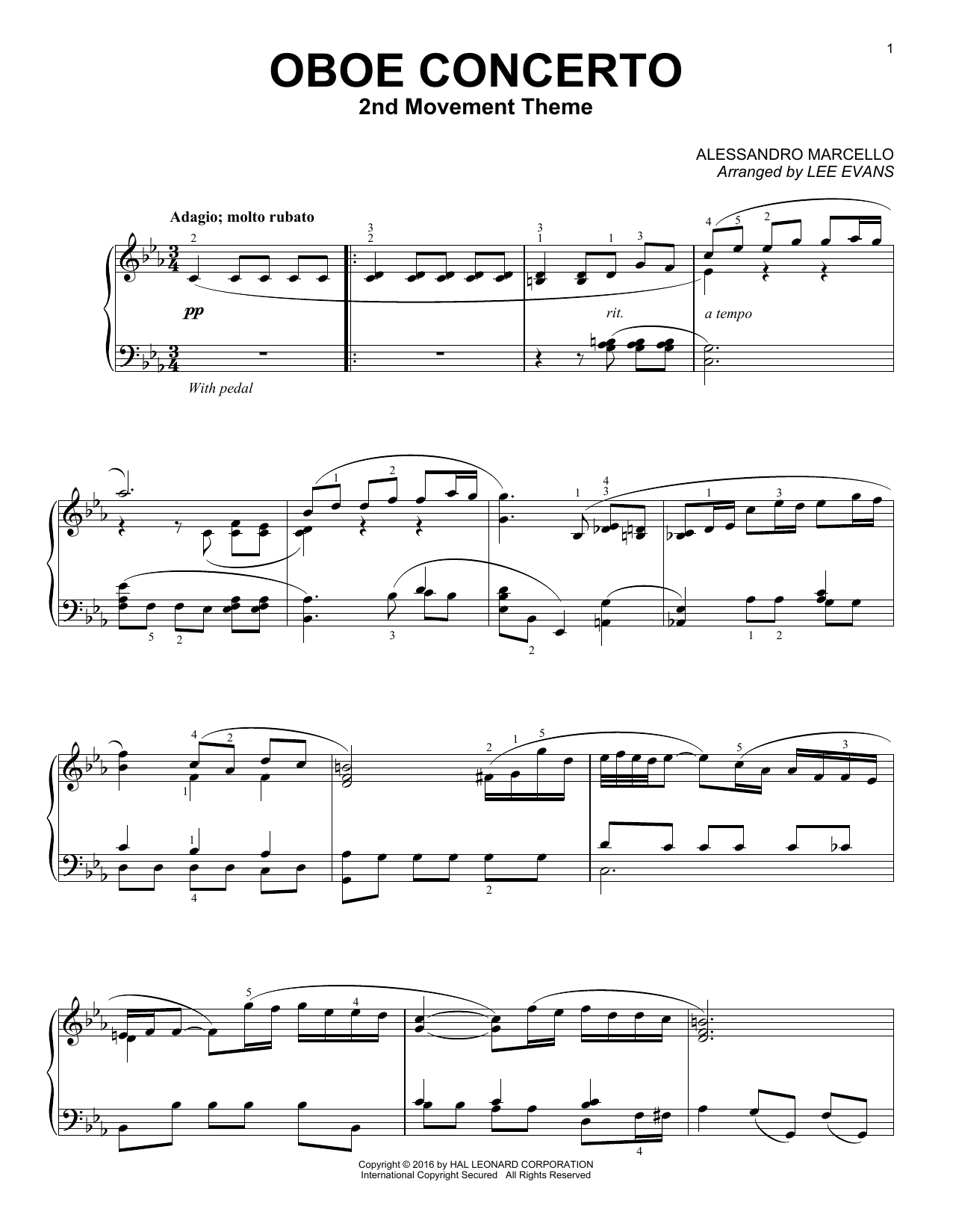 Learn to play Lee Evans Oboe Concerto In C Minor, 2nd Movement sheet music for Piano Solo in minutes. Lee Evans Oboe Concerto In C Minor, 2nd Movement sheet music notes and chords. Download Printable PDF.